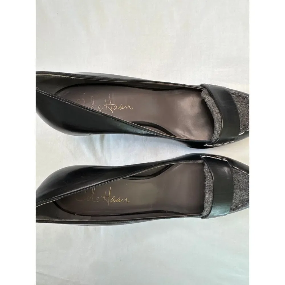 Cole Haan Women’s Violet NikeAir Black Leather High Heel Dress Moc Toe Size 6